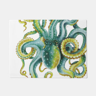 Tapete Octopus Blue Watercolor Art