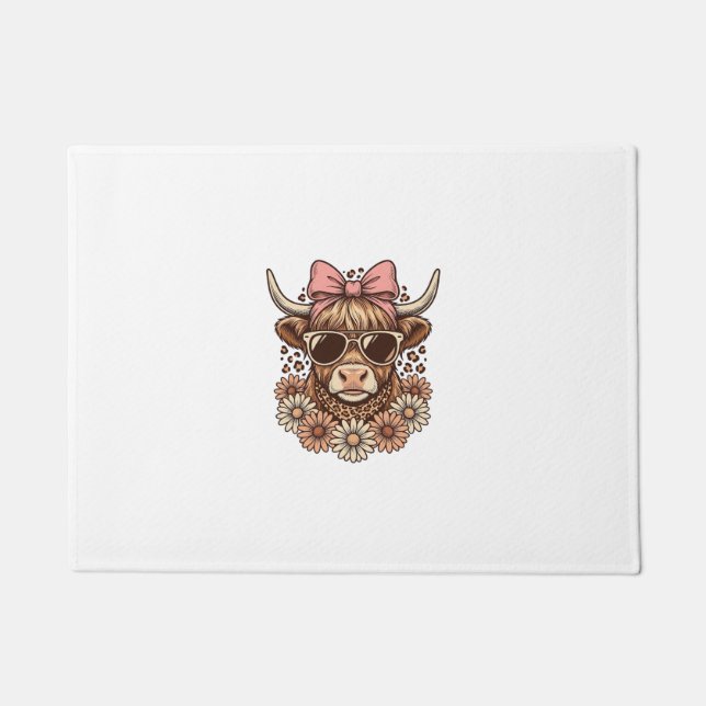 Tapete Óculos de sol de vaca das Terras Altas fofos com l (Frente)
