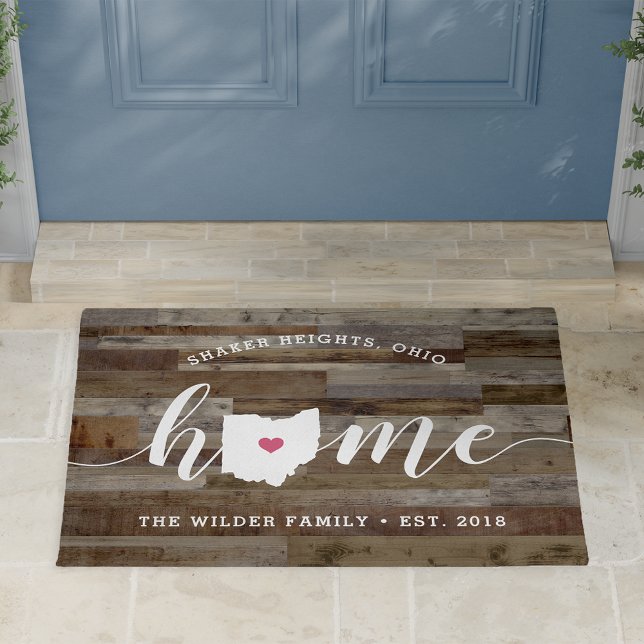 Tapete Ohio Home State Personalizado Wood Look (Criador carregado)
