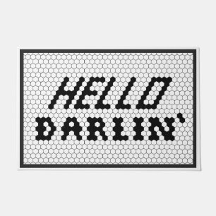 Tapete Olá Darlin, Azulejo Preto e Branco da Farmhouse