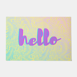 Tapete Olá Pastel Leaf Pattern Boho Door Mat