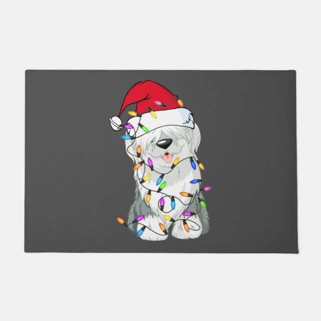 Tapete Old English Sheepdog Dog Light Decor Christmas Dog (Frente)