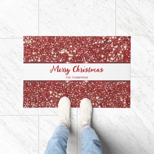 Tapete Olhar textura brilho vermelho falso Feliz Natal (Interior)