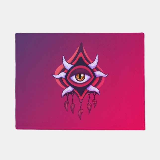 Tapete Olho Demônio Roxo - Arte oculta gótica (Frente)