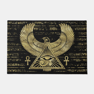 Tapete Olho egípcio de Horus - de ouro e de preto de
