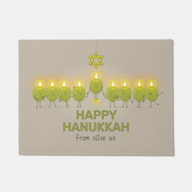 Tapete Olive Hanukkah Menorah (Frente)
