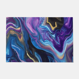 Tapete Ondas Coloridas Casas de Boas-vindas Azuis Roxo