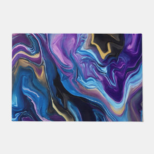 Tapete Ondas Coloridas Casas de Boas-vindas Azuis Roxo