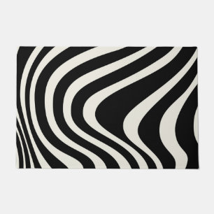 Tapete Ondas de estilo retrô preto e branco