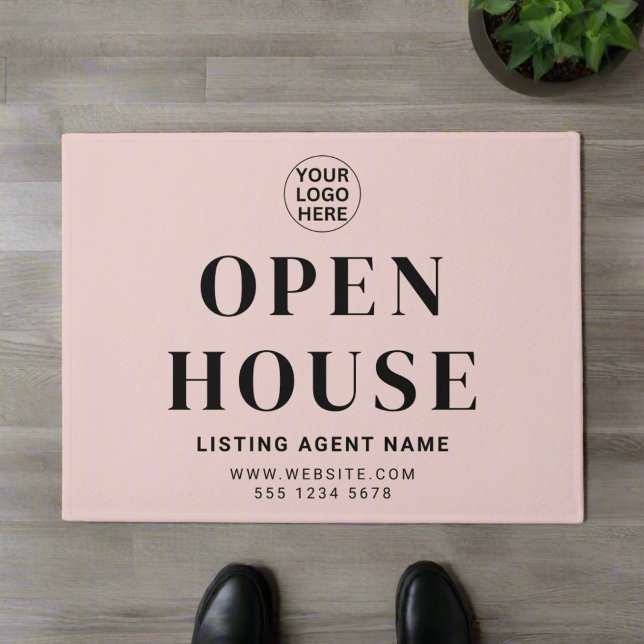 Tapete Open House l Real Estate Blush Pink Bem-vindo (Criador carregado)