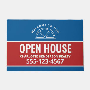 Tapete Open House Real Estate Red Blue - Sinal de boas-vi