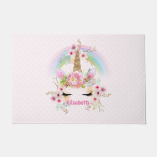 Tapete Orçamento Bonito Girly Pink Unicorn Floral Chamad