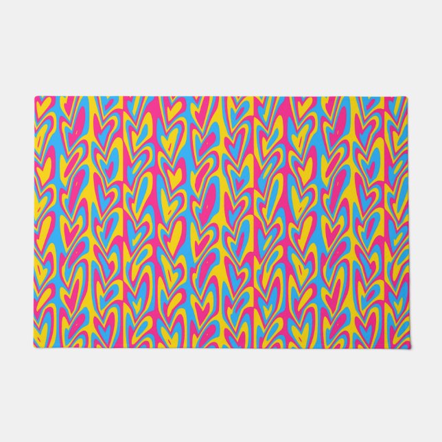 Tapete Orgulhos Pansexuais Groovy Trippy Squiggly Quirky  (Frente)