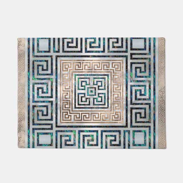 Tapete Ornamento chave grego - olmo e ouro (Frente)
