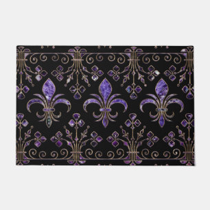 Tapete Ornamento de Fleur-de-lis Púrpura