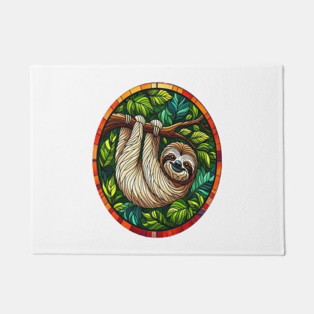Tapete Ornamento De Vidro Escondido, Cute Sloth (Frente)