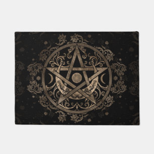 Tapete Ornamento do Pentagrama - Dourado e Preto