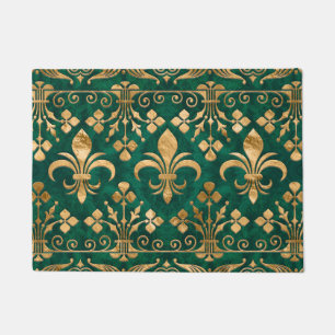 Tapete Ornamento Fleur-de-lis Emerald Green
