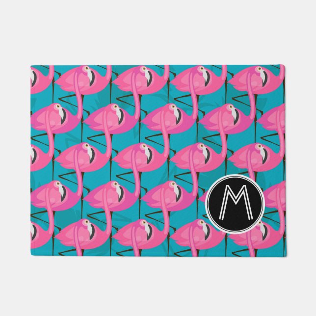 Tapete Os flamingos de néon | adicionam sua inicial (Frente)