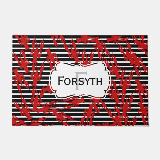 Tapete Os lagostins de Cajun & listram o monograma de | (Frente)