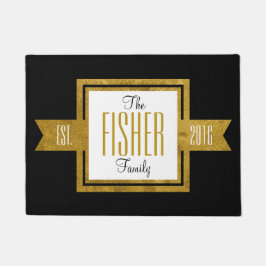 Tapete Ouro estabelecido casa familiar e preto do ano