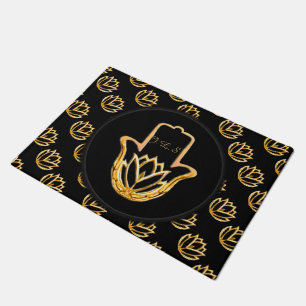 Tapete Ouro Lotus Hamsa