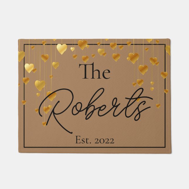 Tapete Ouro personalizado | Novo lar | Bem-vindo (Frente)