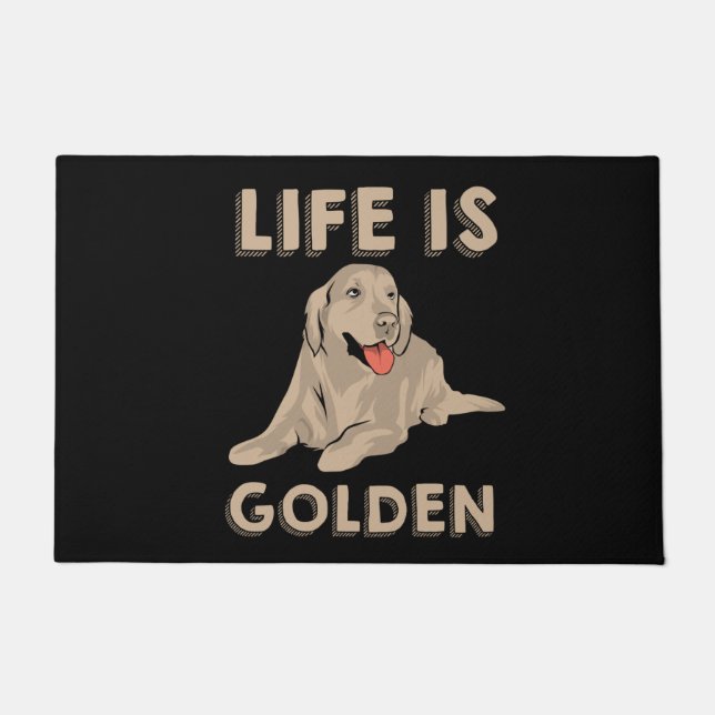 Tapete Ouro Retriever Dog - A Vida É Ouro (Frente)