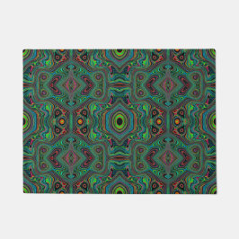 Tapete Padrão Abstrato Trippy Retro Preto e Verde Lima