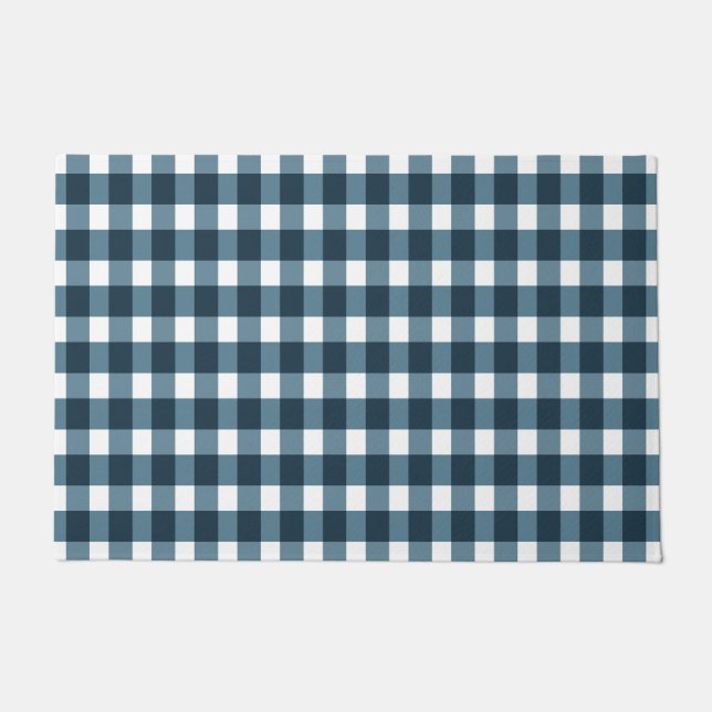 Tapete Padrão Azul de Gingham Indigo (Frente)