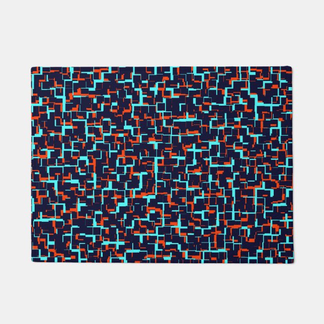 Tapete Padrão Azul e Laranja Digital Camo (Frente)
