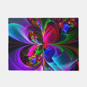 Tapete Padrão Azul Vermelho Abstrato Floral Moderno #12