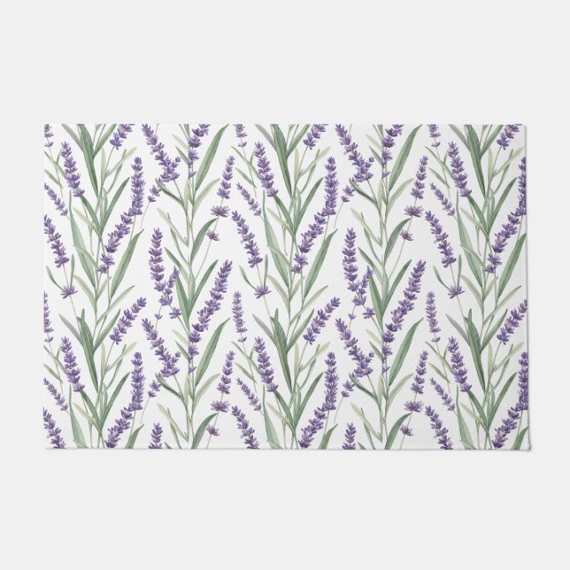 Tapete Padrão Botânico de Lavanda (Frente)