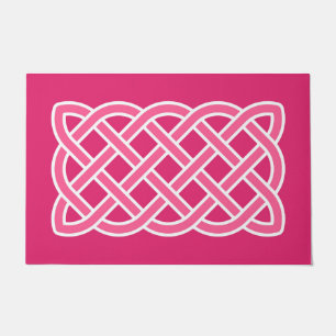 Tapete Padrão Celta de Nó, Rosa Física e Branco