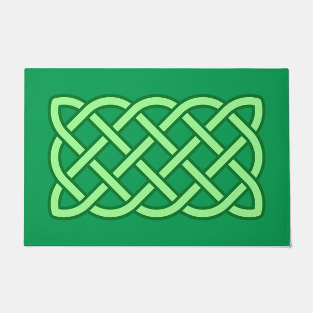 Tapete Padrão Celtic Knot, Esmeralda e Verde limão (Frente)