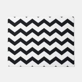 Tapete Padrão Chevron Preto e Branco