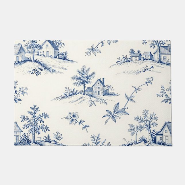 Tapete Padrão contínuo de Toile de Jouy Campestre (Frente)