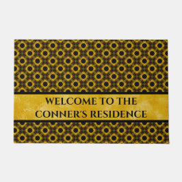 Tapete Padrão das flores amarelas e pretas