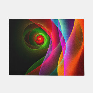 Tapete Padrão de Abstrato de Arte Vermelho Verde Laranja 