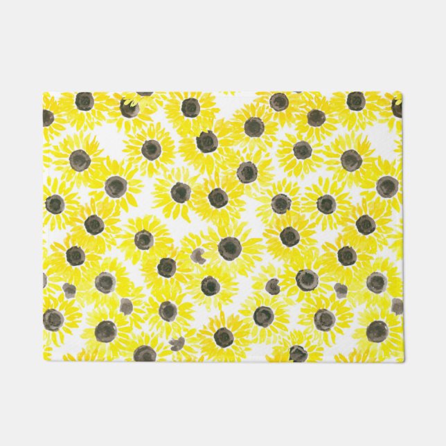 Tapete Padrão de aquarela de Sunflower (Frente)
