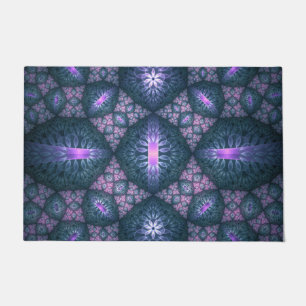 Tapete Padrão de Arte Fractal 3D Turquesa Roxo Rosa