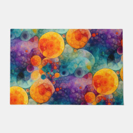 Tapete Padrão de Arte Fractal Laranja Roxo Teal Vibrante 
