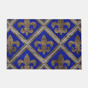 Tapete Padrão de azulejo do mosaico Fleur-de-lis