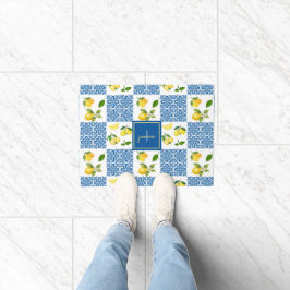 Tapete Padrão de Azulejo Nome Monograma de Limão País Fra