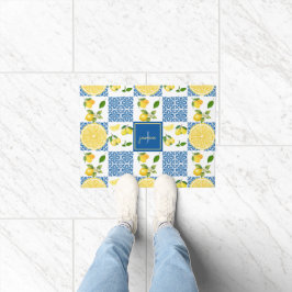 Tapete Padrão de Azulejo Nome Monograma de Limão País Fra
