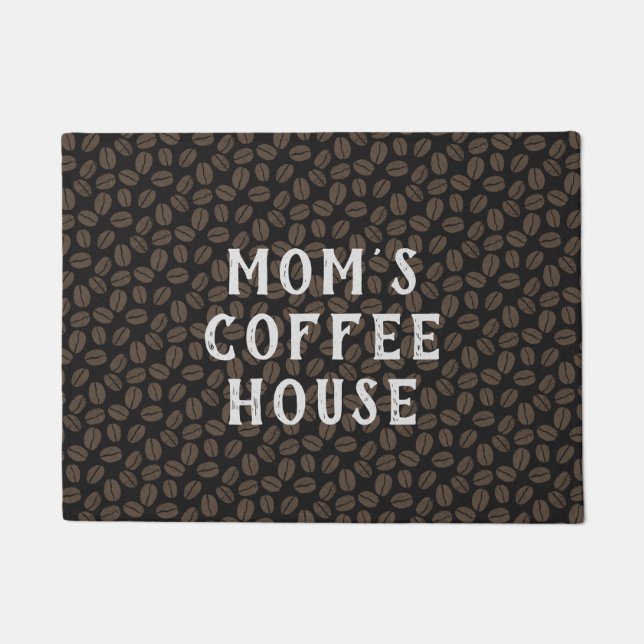 Tapete Padrão de Beans de café | Café House Personalizado (Frente)