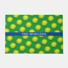 Tapete Padrão de Bola de tênis, Nome Branco, Azul e Verde