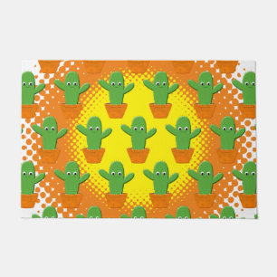 Tapete Padrão de Cactus de Cartoon Bonito