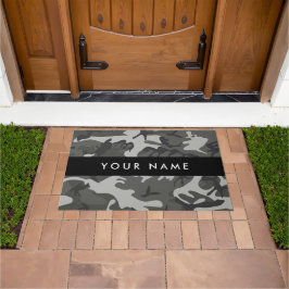 Tapete Padrão de Camuflagem Cinza, Seu nome, Personalizar