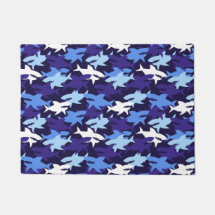 Tapete Padrão de Camuflagem de Tubarões Azuis